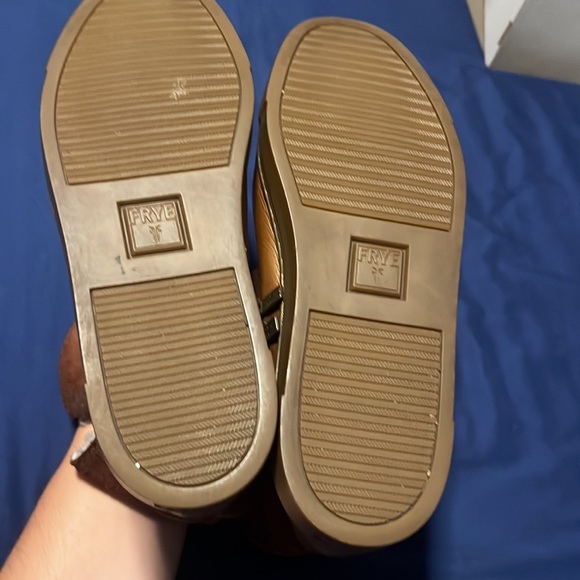 FRYE Gemma Shearling Boot Brown Women’s Size 7M Cognac Leather Suede 347… - Picture 6 of 6